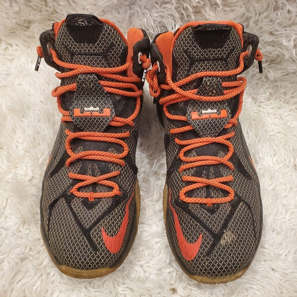 Mens| LeBron 12 Court Vision | Nike sneakers balck and orange | size 13 - Picture 2 of 12